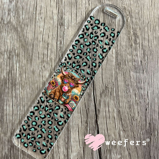 UV DTF Cup Wraps - Hot Mess Mint Pink Leopard Cow - Weefers® Exclusive Bookmark Weefers