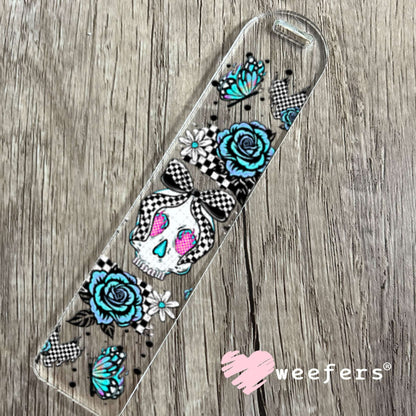 UV DTF Cup Wraps - Blue Skull Roses Bookmark Weefers