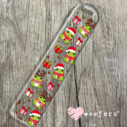 Christmas Frogs UV DTF Bookmark Decal