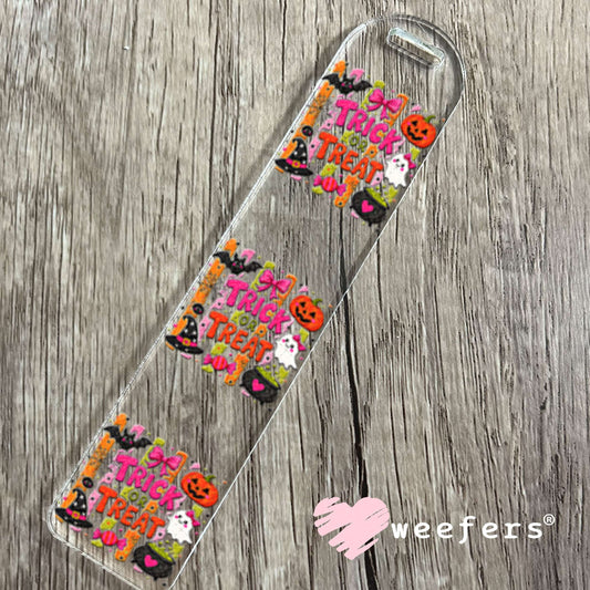 UV DTF Decal - Trick or Treat Pink Orange Bookmark Weefers