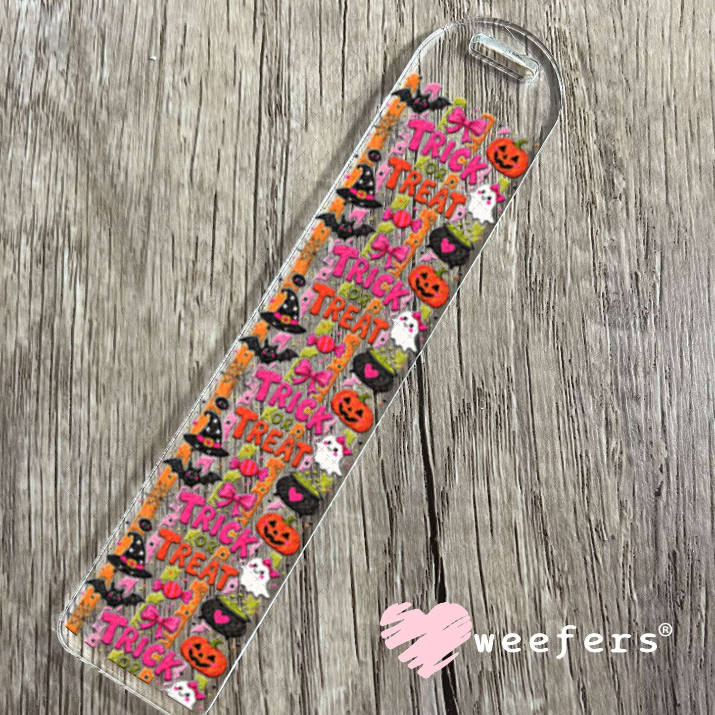 UV DTF Cup Wraps - Trick or Treat Pink Orange Bookmark Weefers