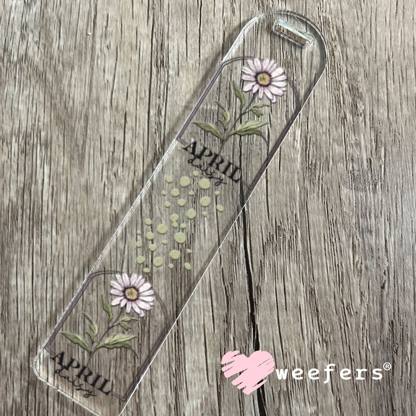 UV DTF Decal - April Daisy Birthday Month Bookmark Weefers