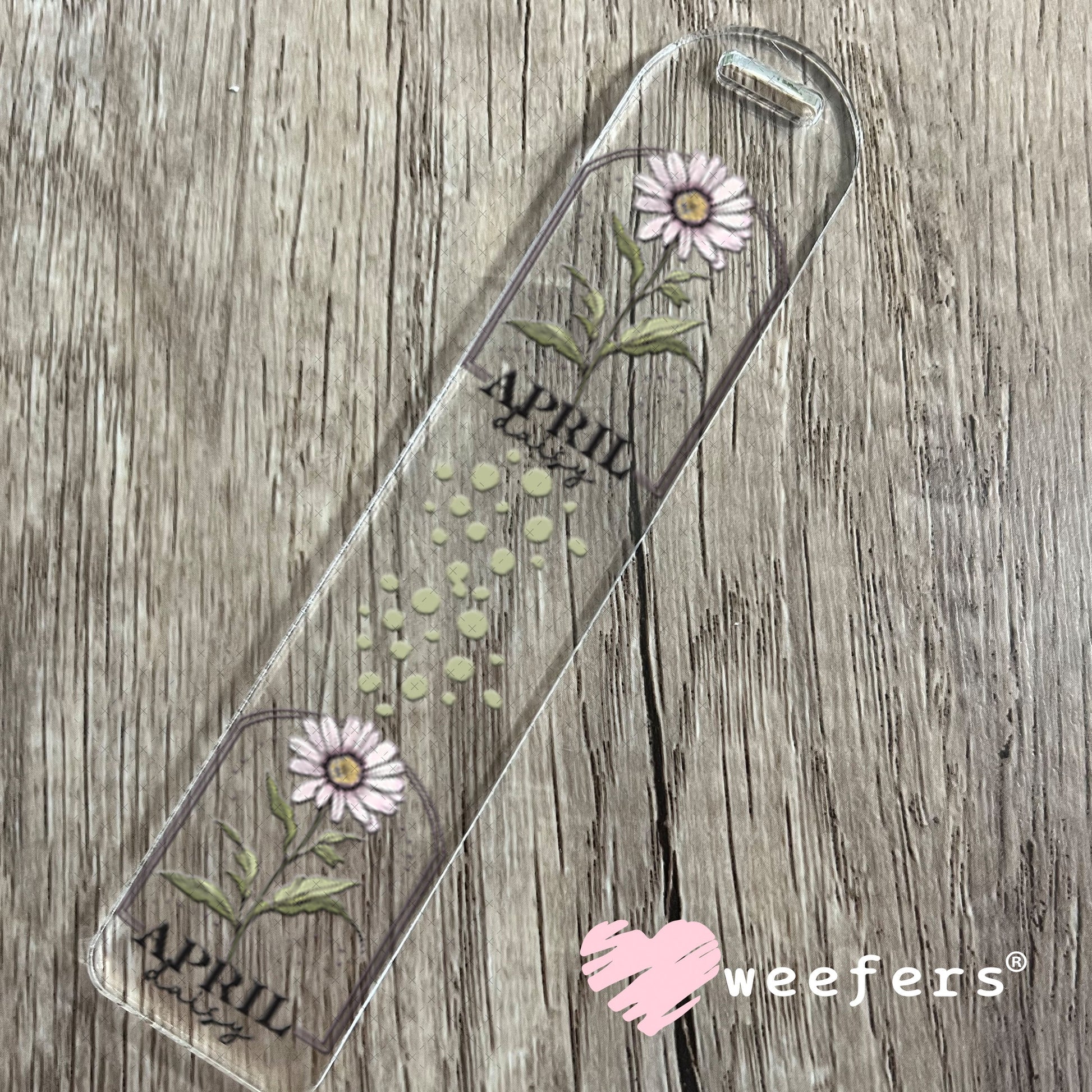 UV DTF Decal - April Daisy Birthday Month Bookmark Weefers