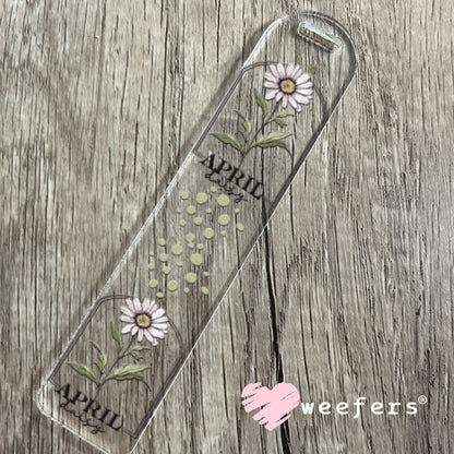UV DTF Decal - April Daisy Birthday Month Bookmark Weefers