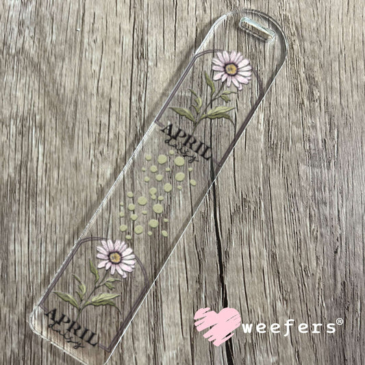 UV DTF Decal - April Daisy Birthday Month Bookmark Weefers