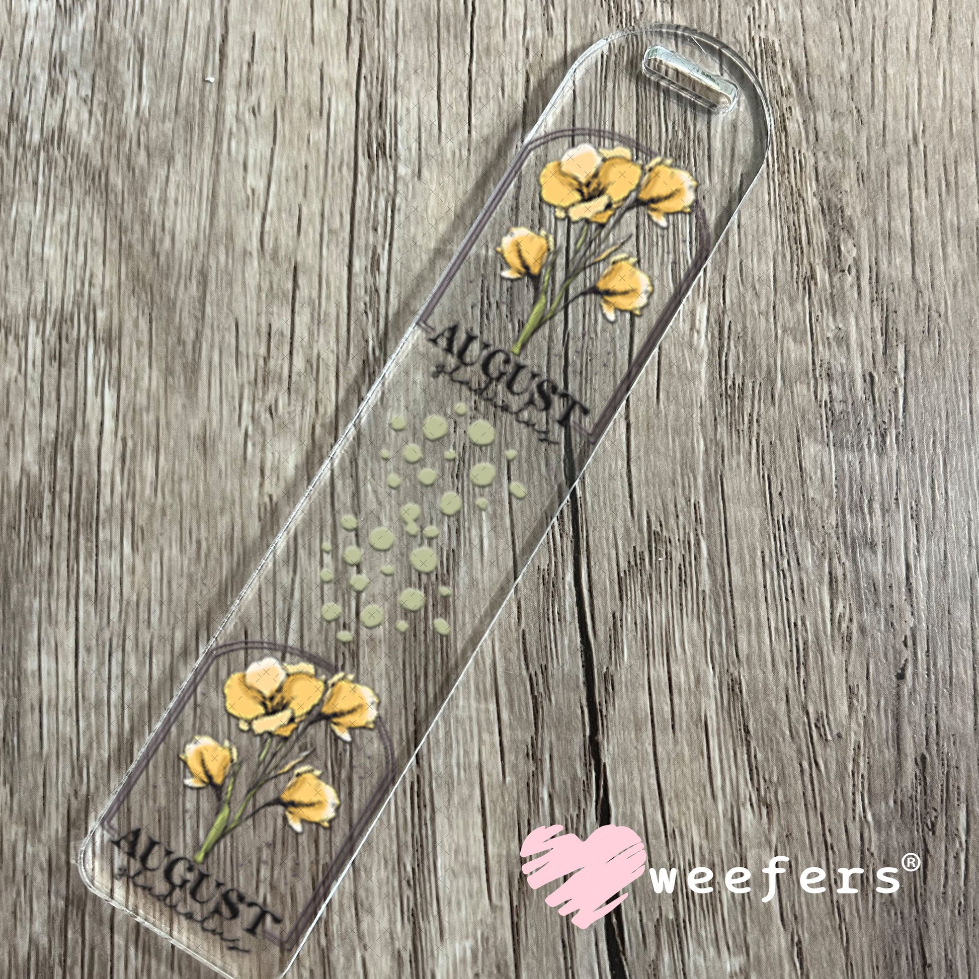 UV DTF Decal - August Gladiolus Birthday Month Bookmark Weefers
