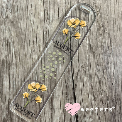 UV DTF Decal - August Gladiolus Birthday Month Bookmark Weefers