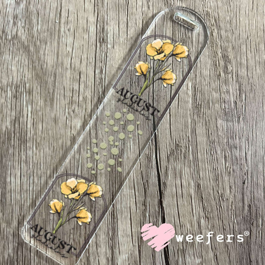 UV DTF Decal - August Gladiolus Birthday Month Bookmark Weefers