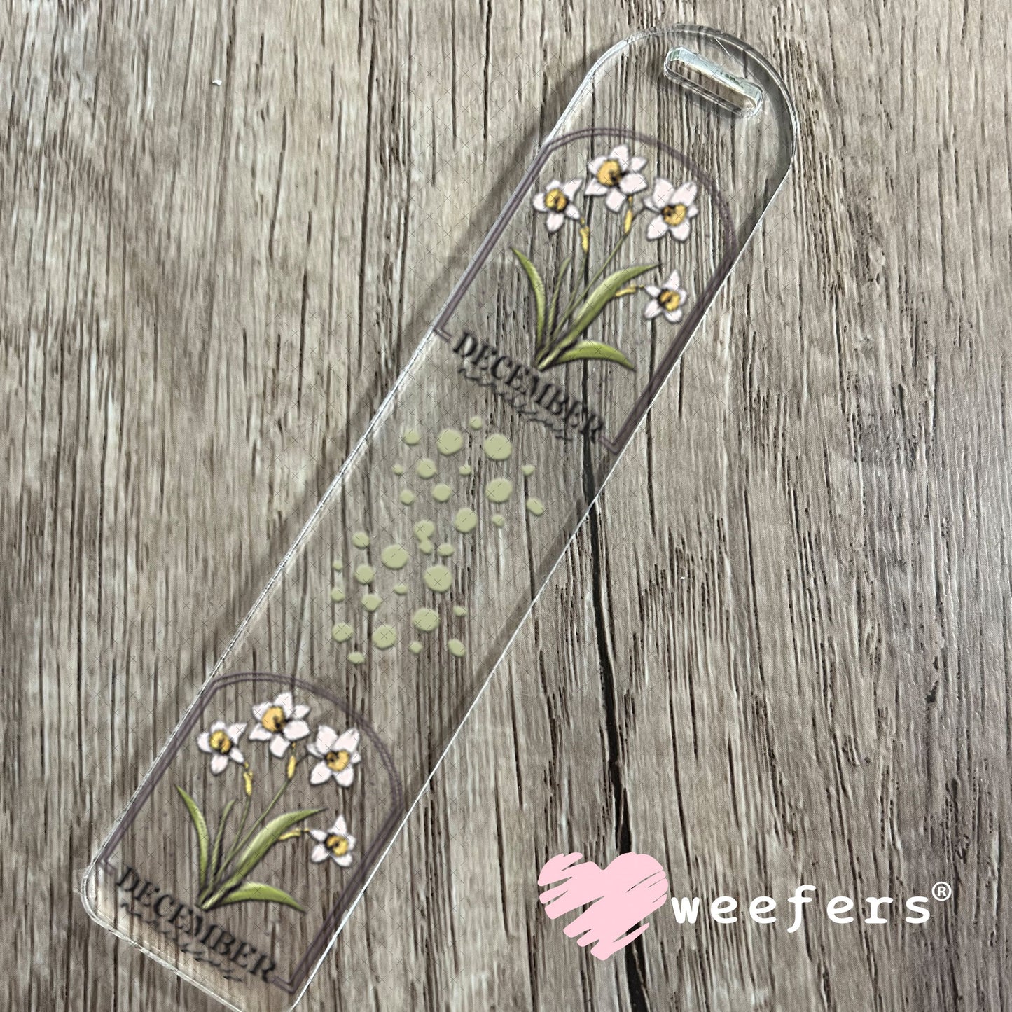 UV DTF Decal - December Narcissus Birthday Month Bookmark Weefers