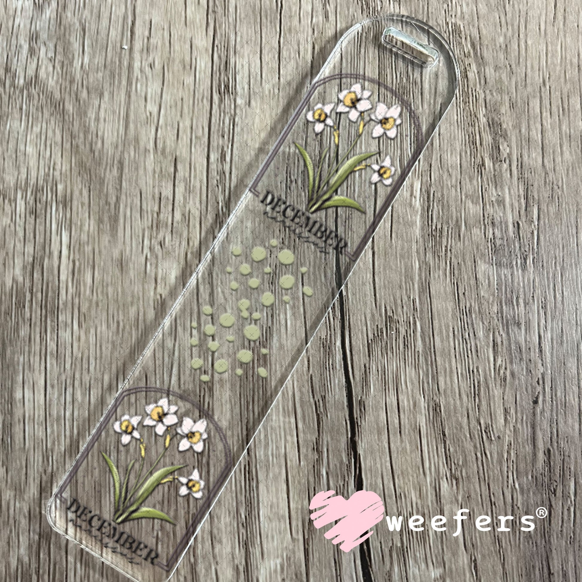 UV DTF Decal - December Narcissus Birthday Month Bookmark Weefers