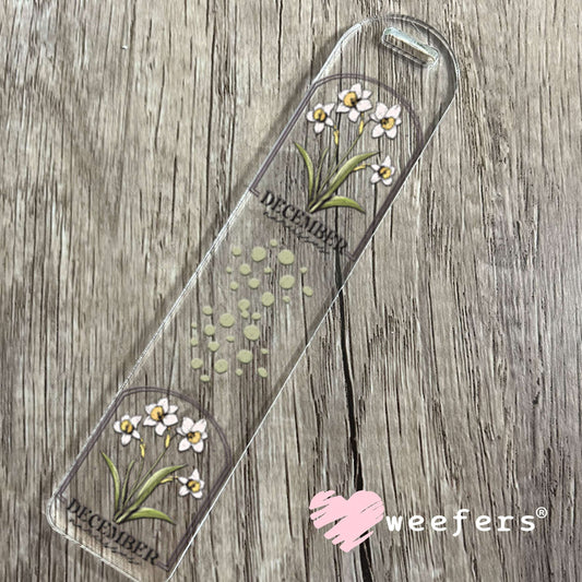 UV DTF Decal - December Narcissus Birthday Month Bookmark Weefers