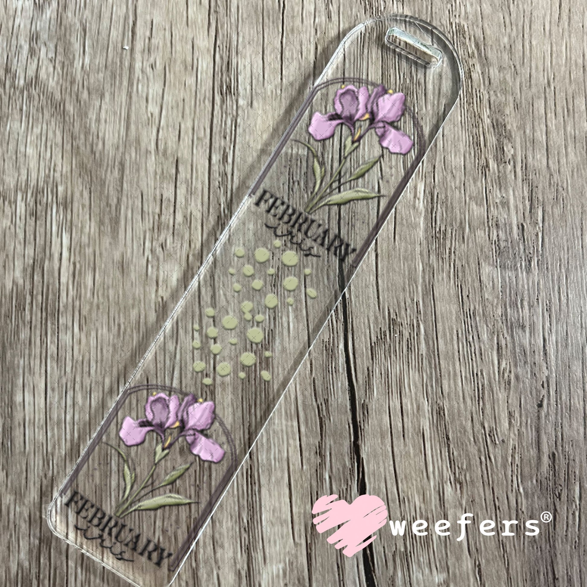 UV DTF Decal - February Iris Birthday Month Bookmark Weefers
