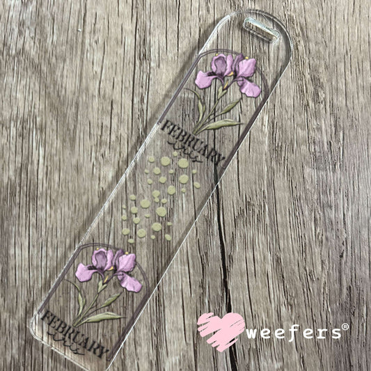 UV DTF Decal - February Iris Birthday Month Bookmark Weefers