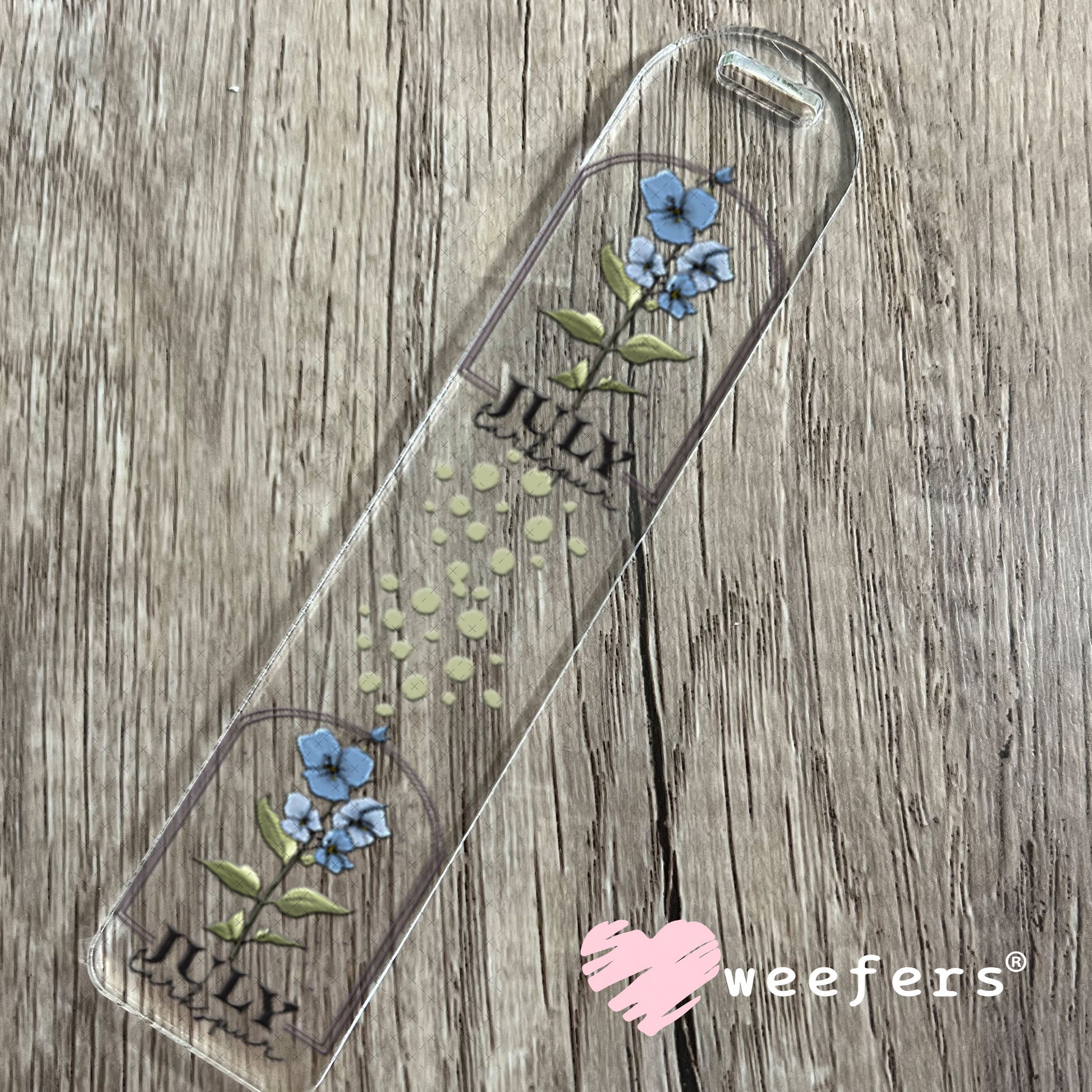 UV DTF Decal - July Larkspur Birthday Month Bookmark Weefers