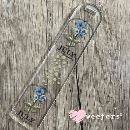 UV DTF Decal - July Larkspur Birthday Month Bookmark Weefers