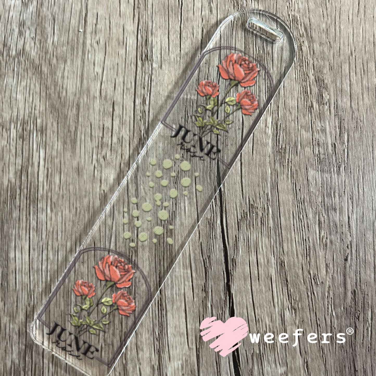 UV DTF Decal - June Rose Birthday Month Bookmark Weefers