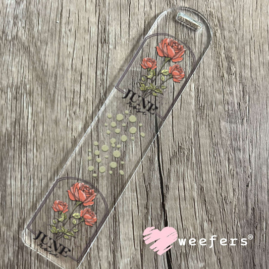 UV DTF Decal - June Rose Birthday Month Bookmark Weefers