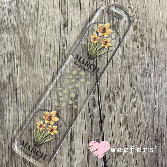 UV DTF Decal - March Daffoldil Birthday Month Bookmark Weefers