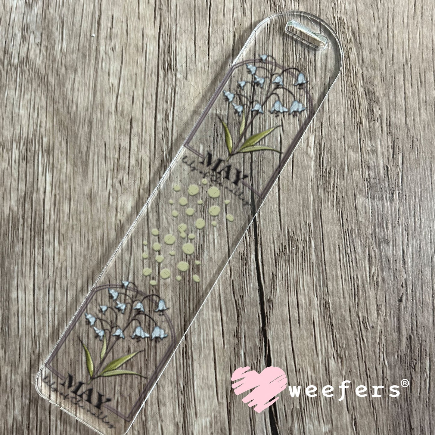 UV DTF Decal - May Lily of the Valley Birthday Month Bookmark Weefers