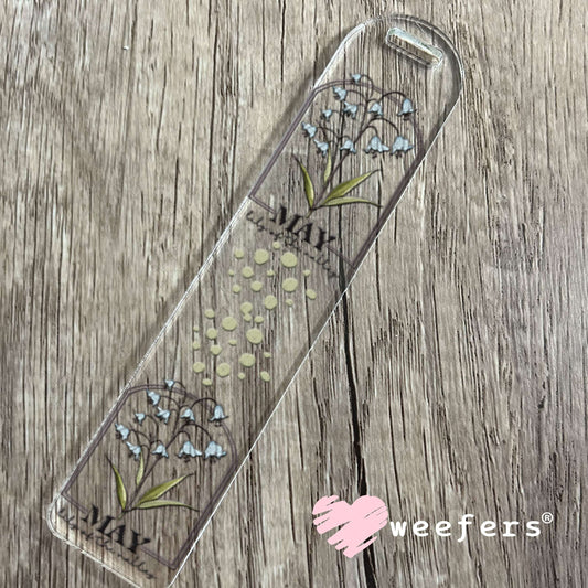 UV DTF Decal - May Lily of the Valley Birthday Month Bookmark Weefers