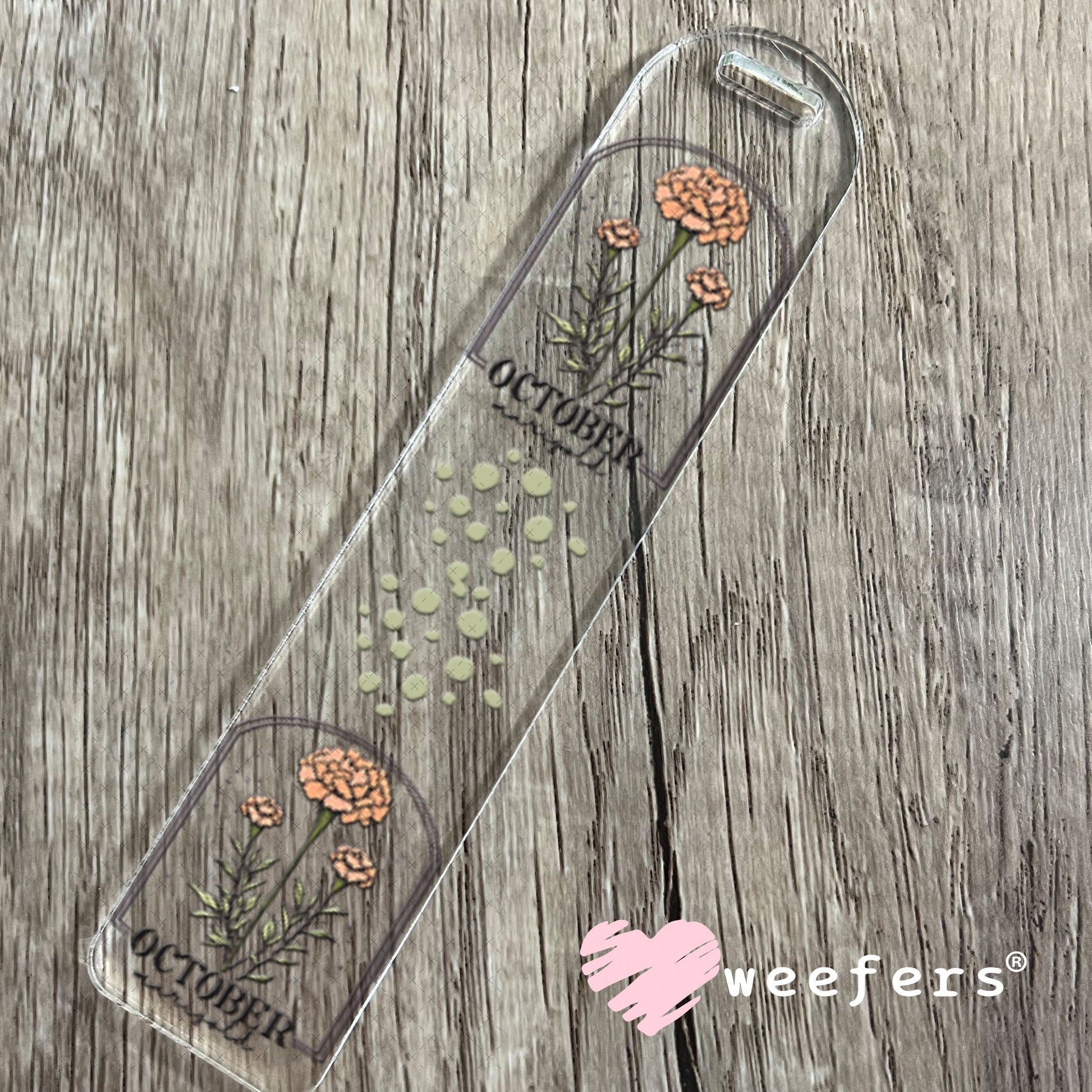 UV DTF Decal - Octover Marigold Birthday Month Bookmark Weefers