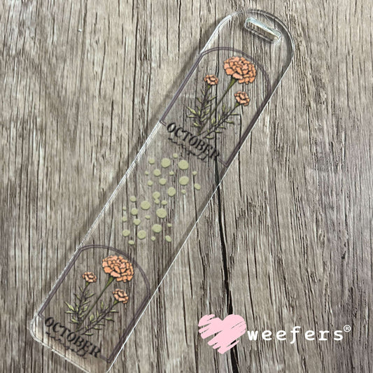 UV DTF Decal - Octover Marigold Birthday Month Bookmark Weefers