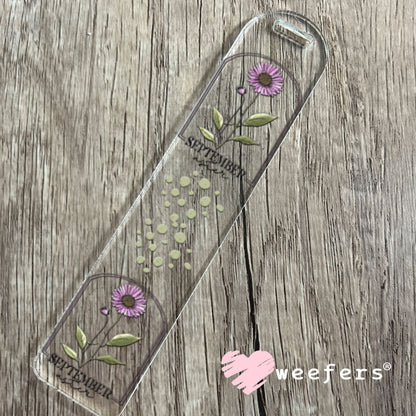 UV DTF Decal - September Aster Birthday Month Bookmark Weefers