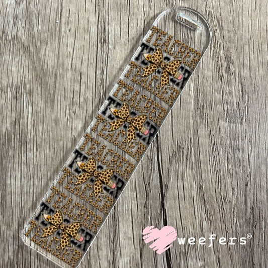 UV DTF Decal - Leopard Teacher Bow Bookmark Weefers