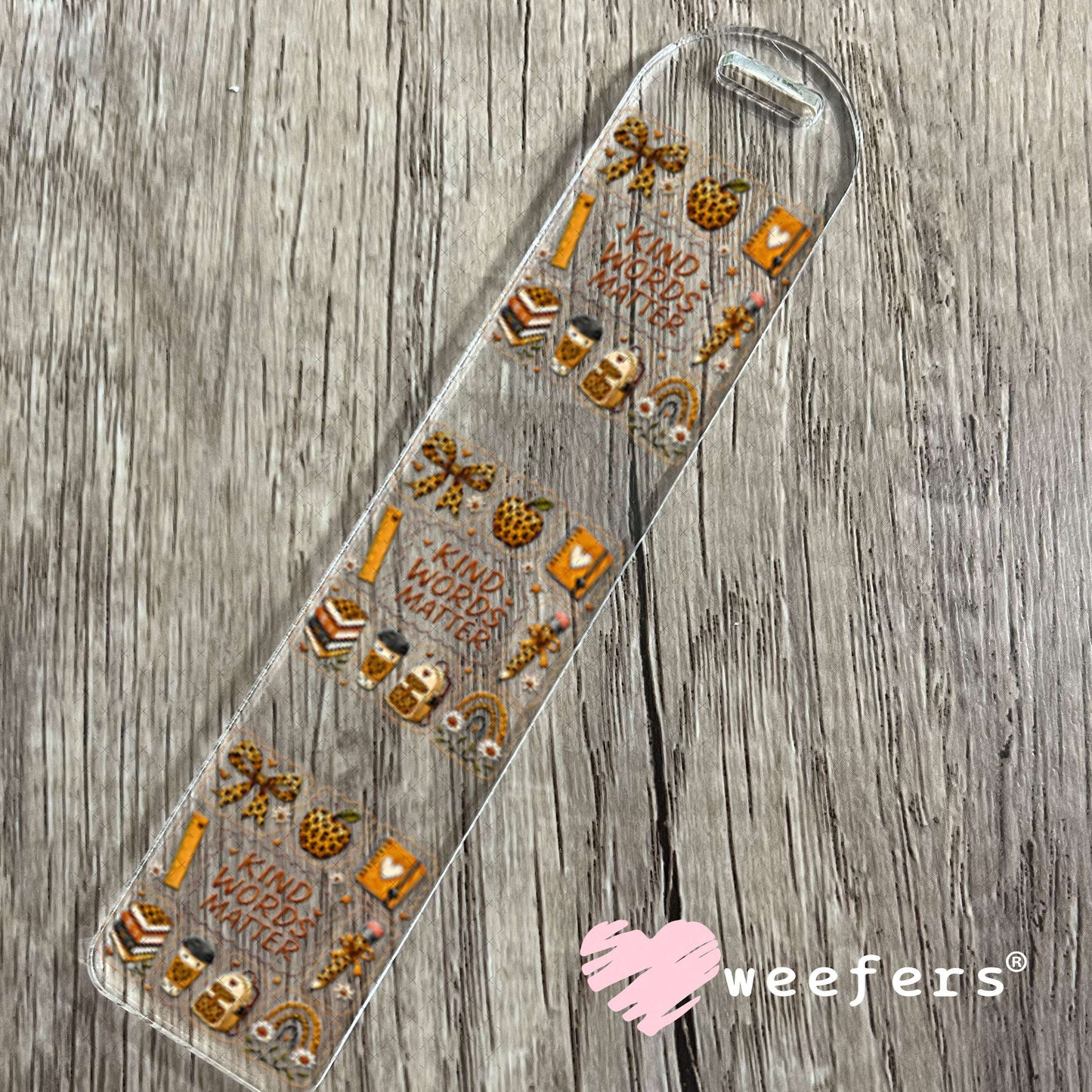 UV DTF Decal - Kind Words Matter Fall Teacher Bookmark Weefers