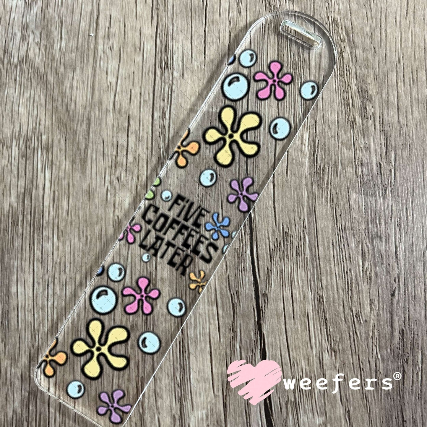 UV DTF Cup Wraps - Five Coffees Later Bookmark Weefers