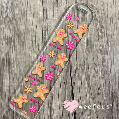 UV DTF Cup Wraps - Bit Me Gingerbread Bookmark Weefers