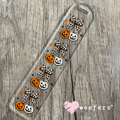 UV DTF Decal - Checkered Pumpkin Cherries Bookmark Weefers