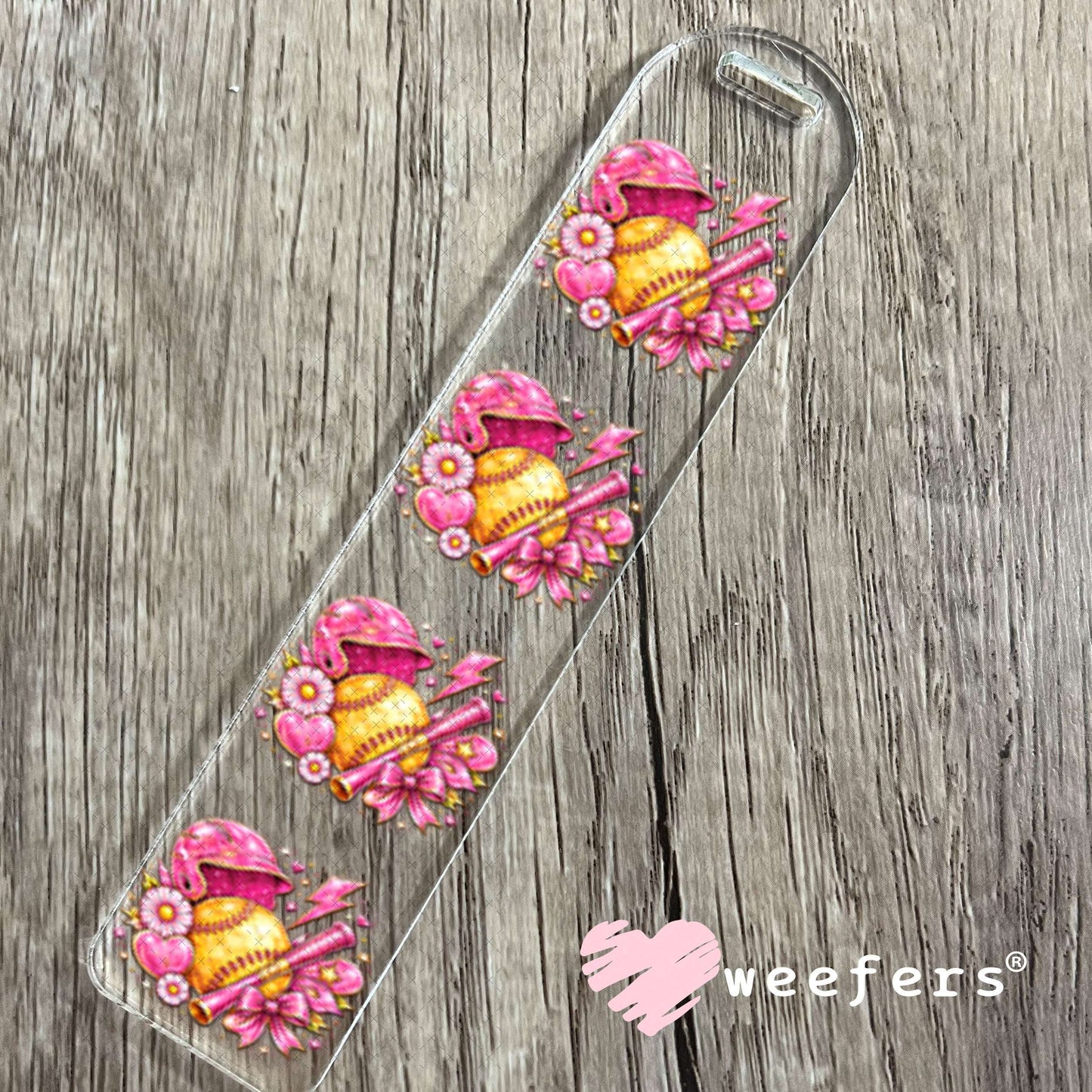 UV DTF Decal - Pink Softball Vibes Bookmark Weefers