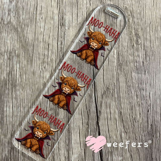 UV DTF Decal - Moo-HAHA Halloween Cow Bookmark Weefers