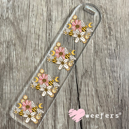 Floral Honey Comb UV DTF Bookmark Decal