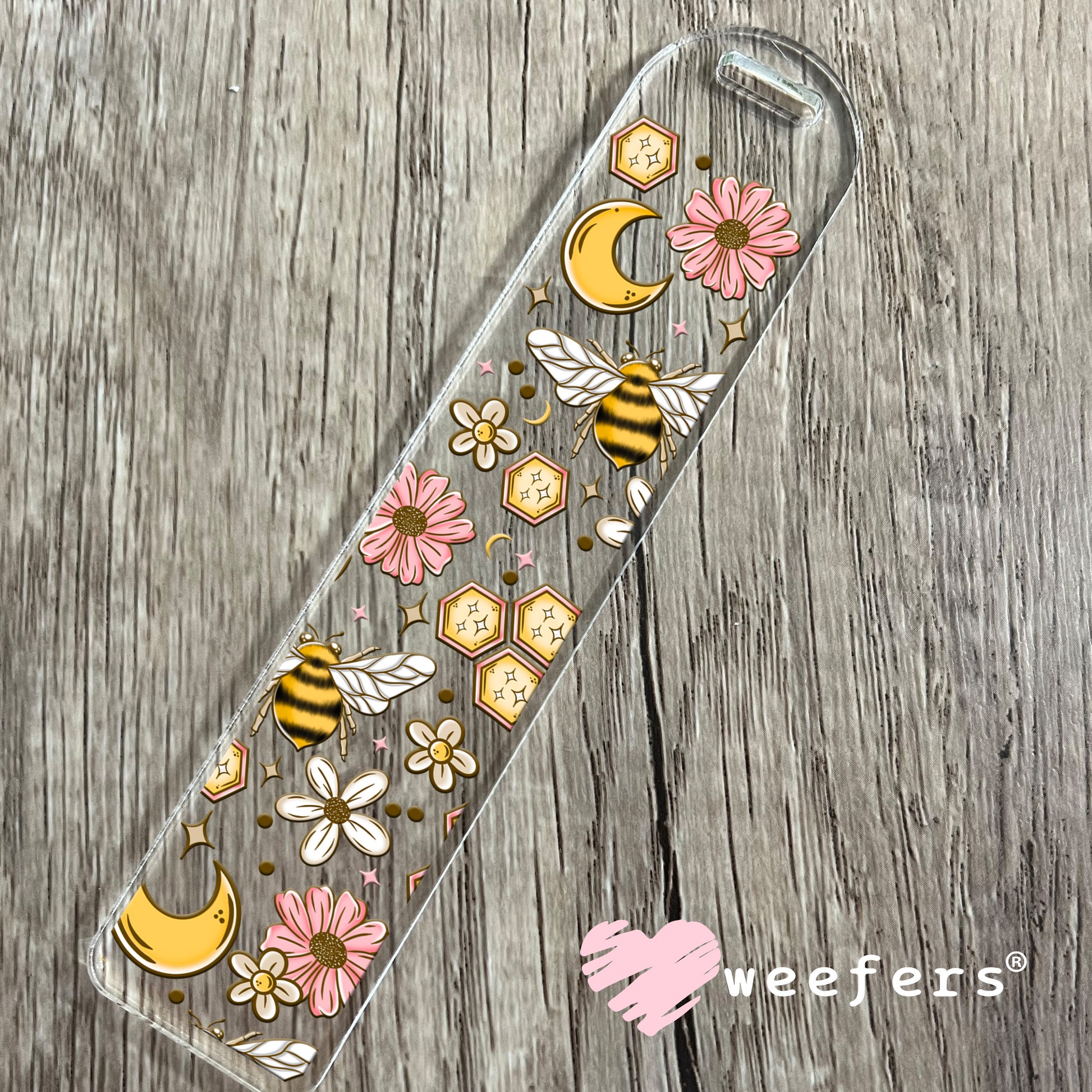 Floral Honey Comb UV DTF Bookmark Decal