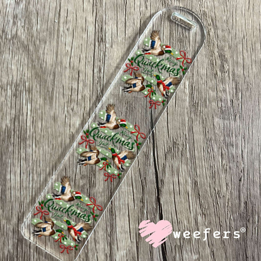 UV DTF Decal - Merry Quackmas Y'all Duck Bookmark Weefers