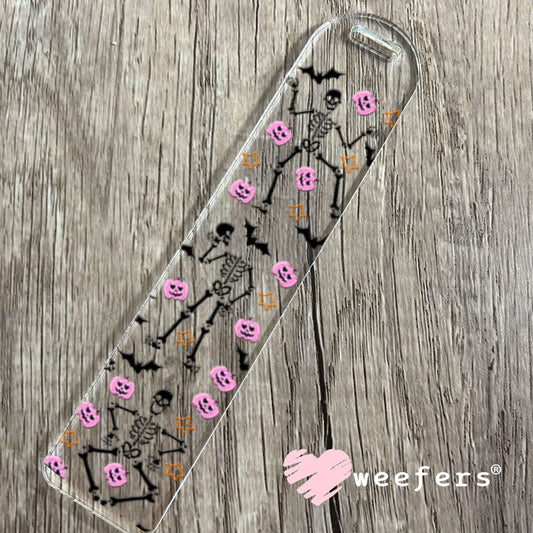 UV DTF Cup Wraps - Dancing Skeletons Pink Pumpkins Bookmark Weefers