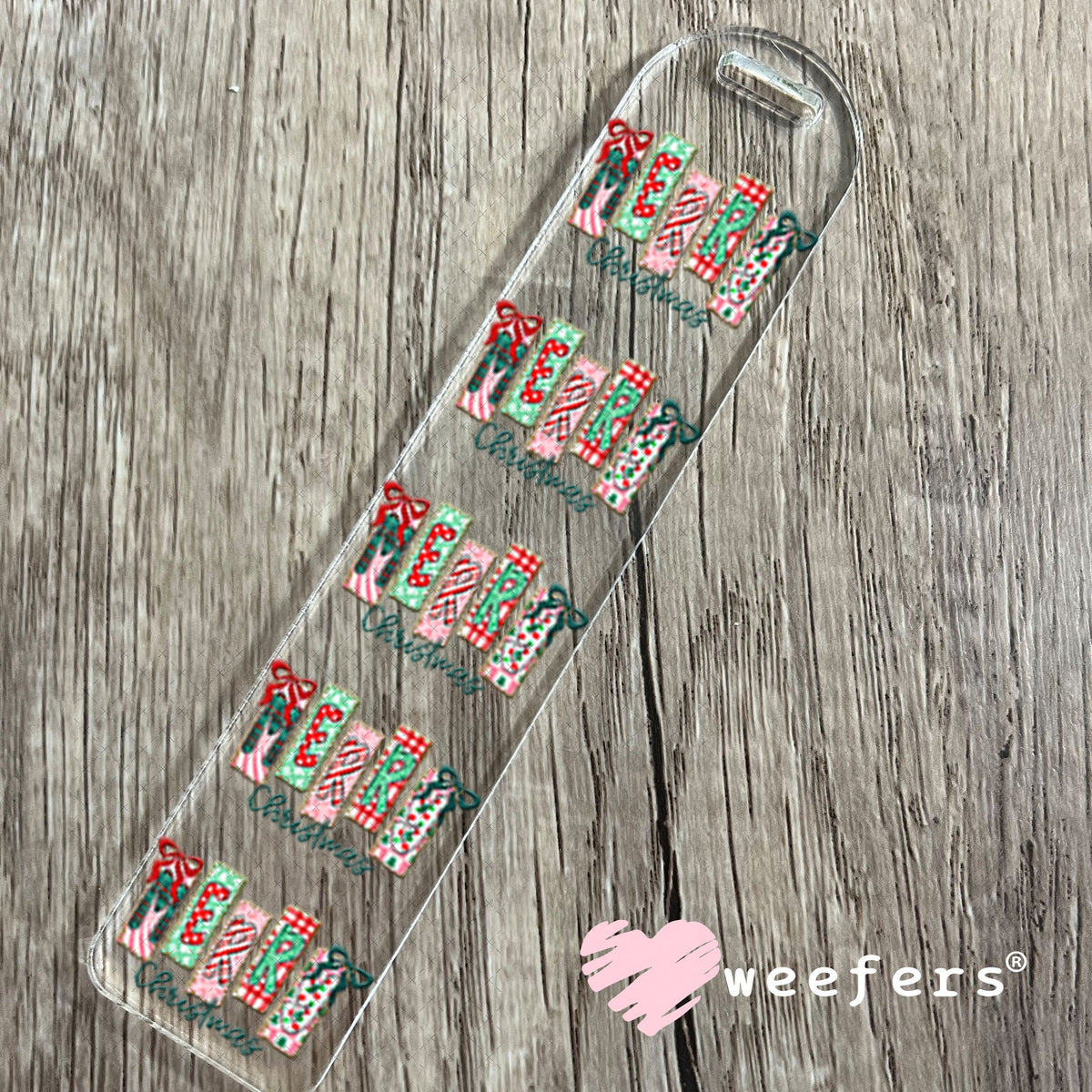 UV DTF Decal - Merry Christmas Stripes Bookmark Weefers