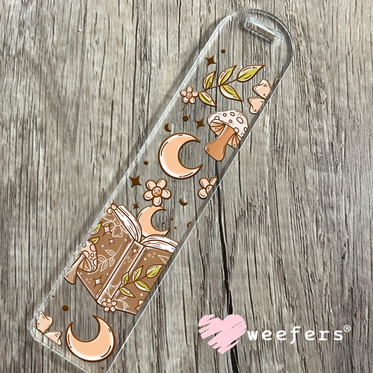 Moons Mushrooms and Books UV DTF Bookmark Decal