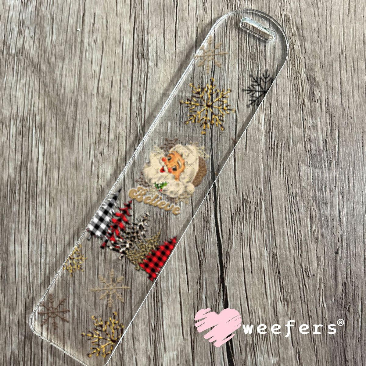 UV DTF Cup Wraps - Vintage Santa Plaid Bookmark Weefers