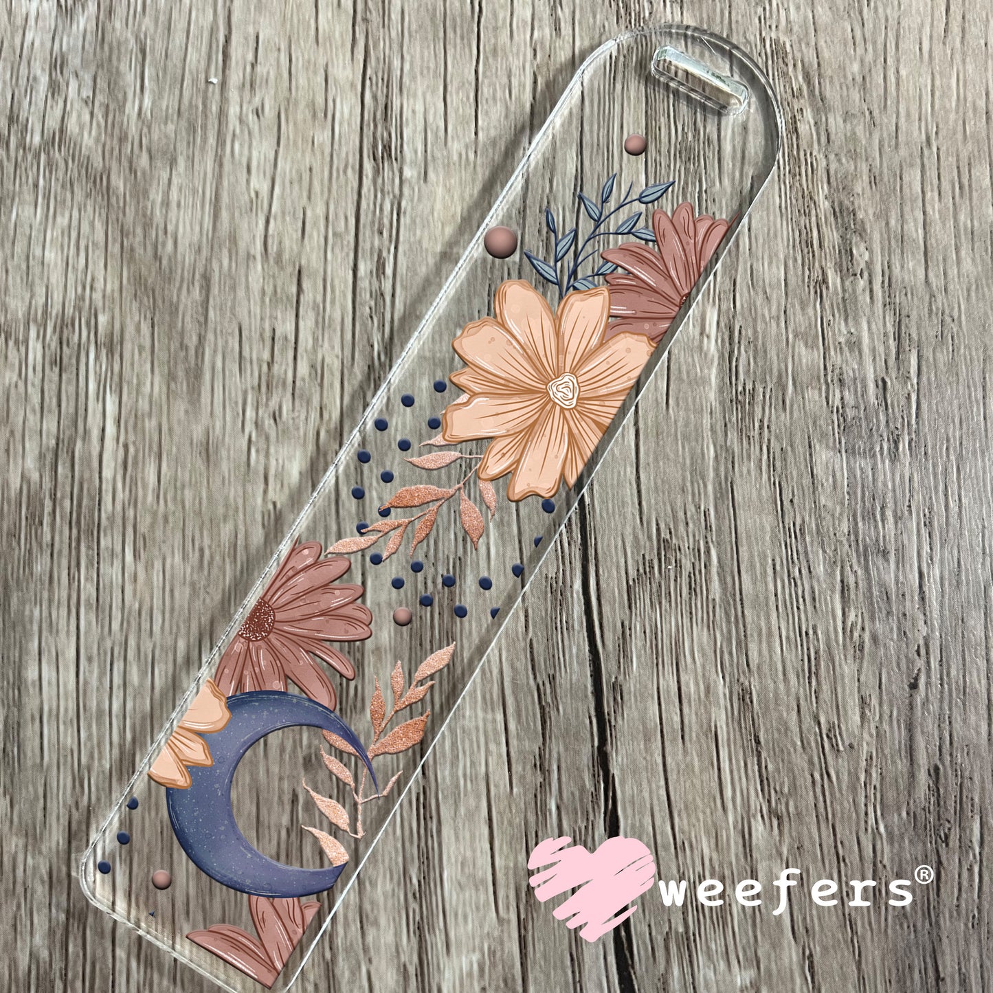 Moon Florals UV DTF Bookmark Decal