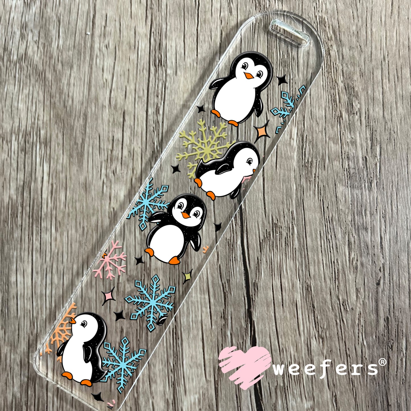 Winter Penguins UV DTF Bookmark Decal