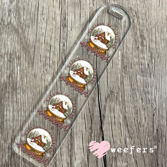 Walking in a Winter Wonderland Snow Globe UV DTF Bookmark Decal