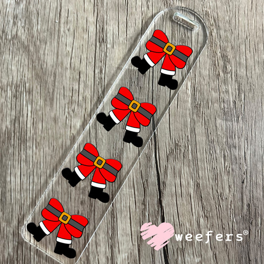 Santa Claus Coquette Bow UV DTF Bookmark Decal