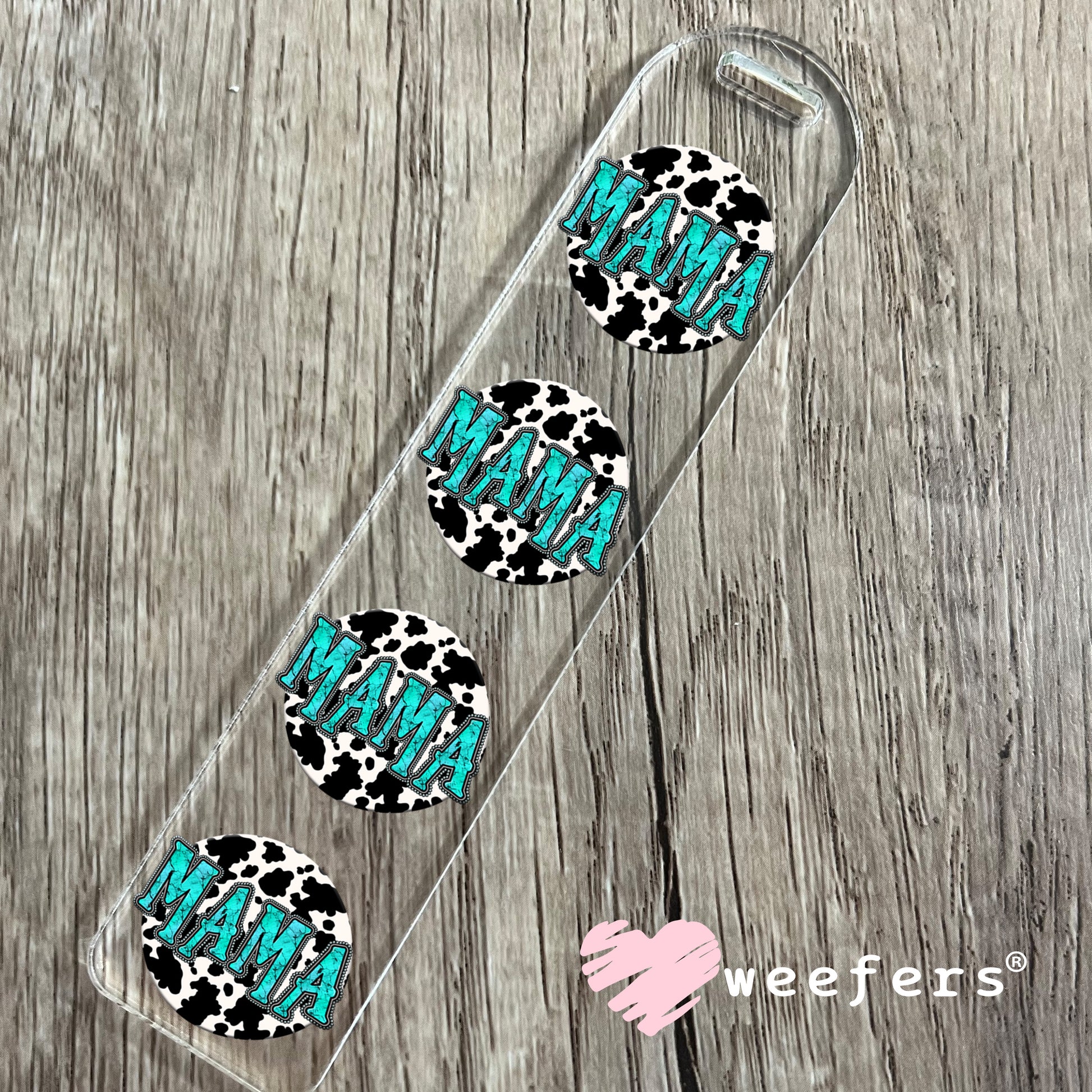 Mama Turquoise Cow Print UV DTF Decal - Weefers