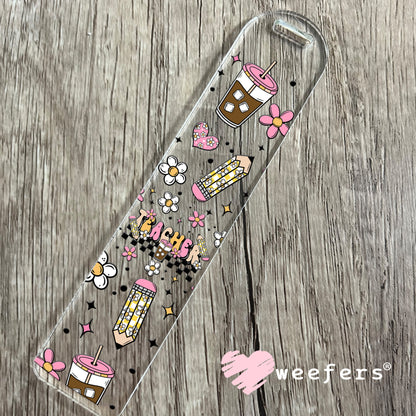 Teacher Coffee UV DTF Bookmark Decal