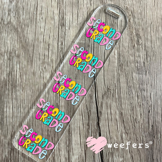 Colorful Second Grade UV DTF Bookmark Decal