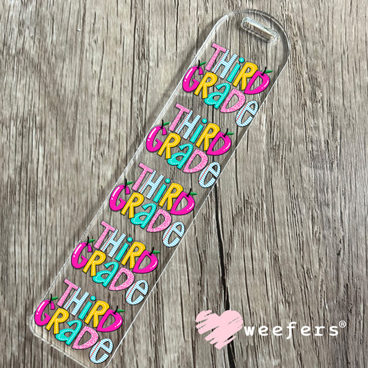 Colorful Third Grade UV DTF Bookmark Decal