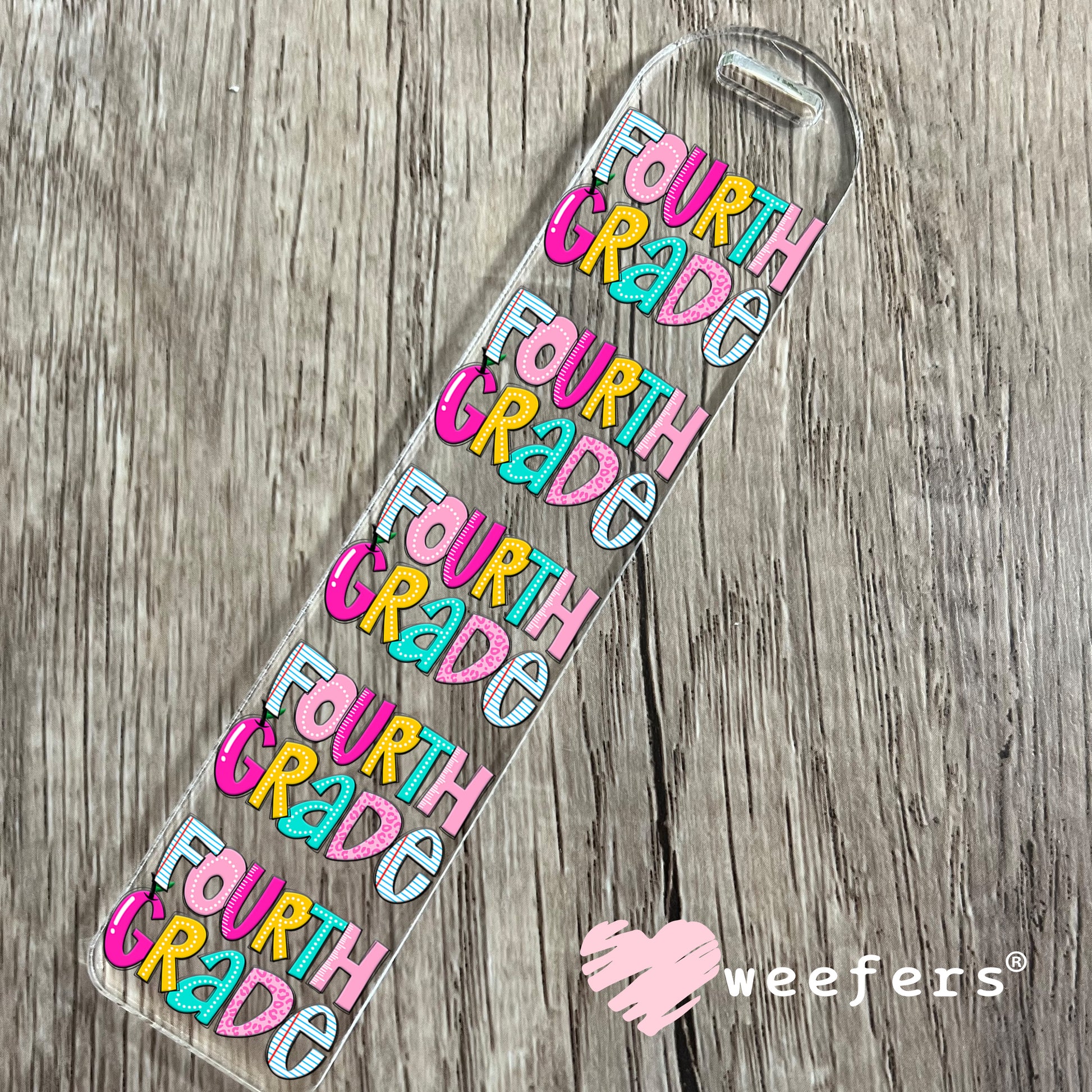 Colorful Fourth Grade UV DTF Bookmark Decal